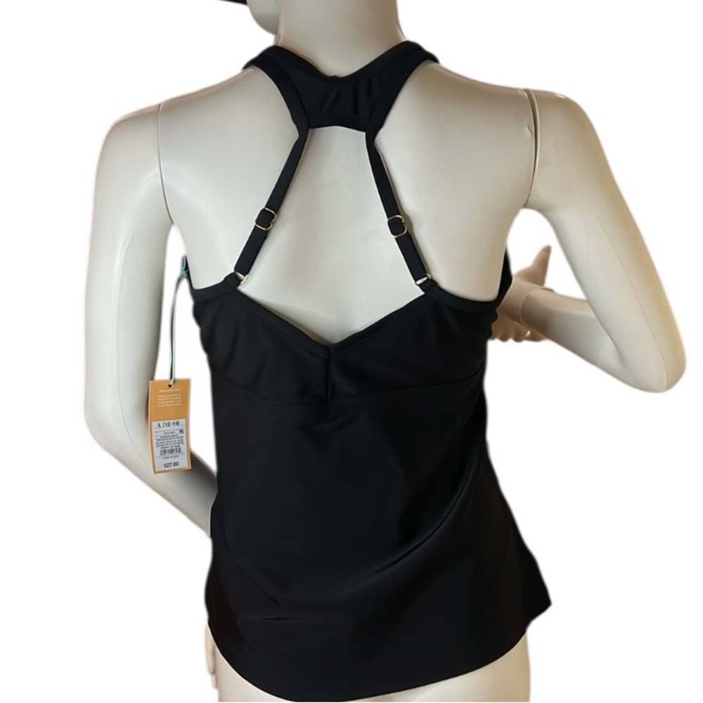 Kona Sol Tankini Elegant Black Swimwear Size 12-14 (L) Adjustable Straps - Picture 13 of 14
